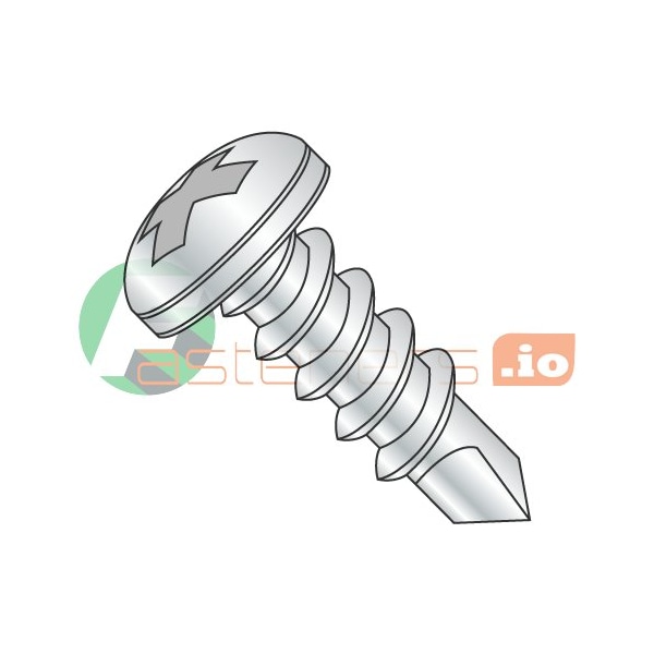 Newport Fasteners Self-Drilling Screw, #12 x 4 in, Zinc Plated Steel Pan Head Phillips Drive, 750 PK 836098 - main